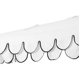 Shah Arc 9 ft. Classic MidCentury Scalloped Fringe Market Patio Half Umbrella with CrankTilt Button and UV Protection