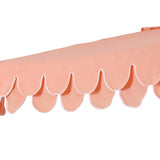 Shah Arc 9 ft. Classic MidCentury Scalloped Fringe Market Patio Half Umbrella with CrankTilt Button and UV Protection