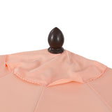 Shah Arc 9 ft. Classic MidCentury Scalloped Fringe Market Patio Half Umbrella with CrankTilt Button and UV Protection