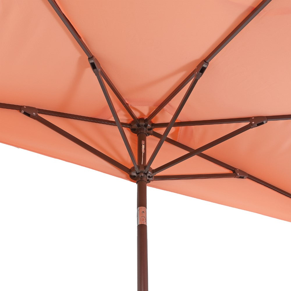 Shah Arc 9 ft. Classic MidCentury Scalloped Fringe Market Patio Half Umbrella with CrankTilt Button and UV Protection