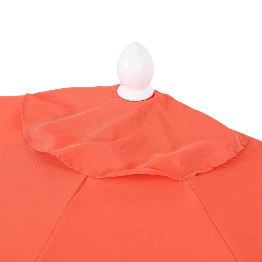 Shah Arc 9 ft. Classic MidCentury Scalloped Fringe Market Patio Half Umbrella with CrankTilt Button and UV Protection