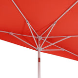 Shah Arc 9 ft. Classic MidCentury Scalloped Fringe Market Patio Half Umbrella with CrankTilt Button and UV Protection