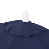 Shah Arc 9 ft. Classic MidCentury Scalloped Fringe Market Patio Half Umbrella with CrankTilt Button and UV Protection