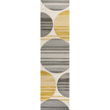 Trident Geometric Striped Circles Area Rug