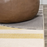 Trident Geometric Striped Circles Area Rug