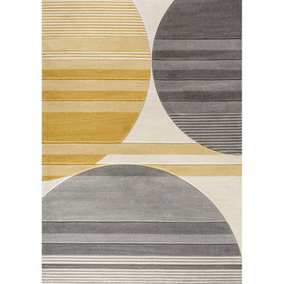 Trident Geometric Striped Circles Area Rug