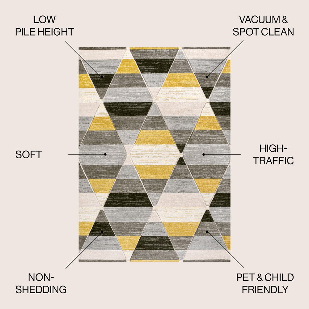 Unique Retro Diamonds Geometric Area Rug