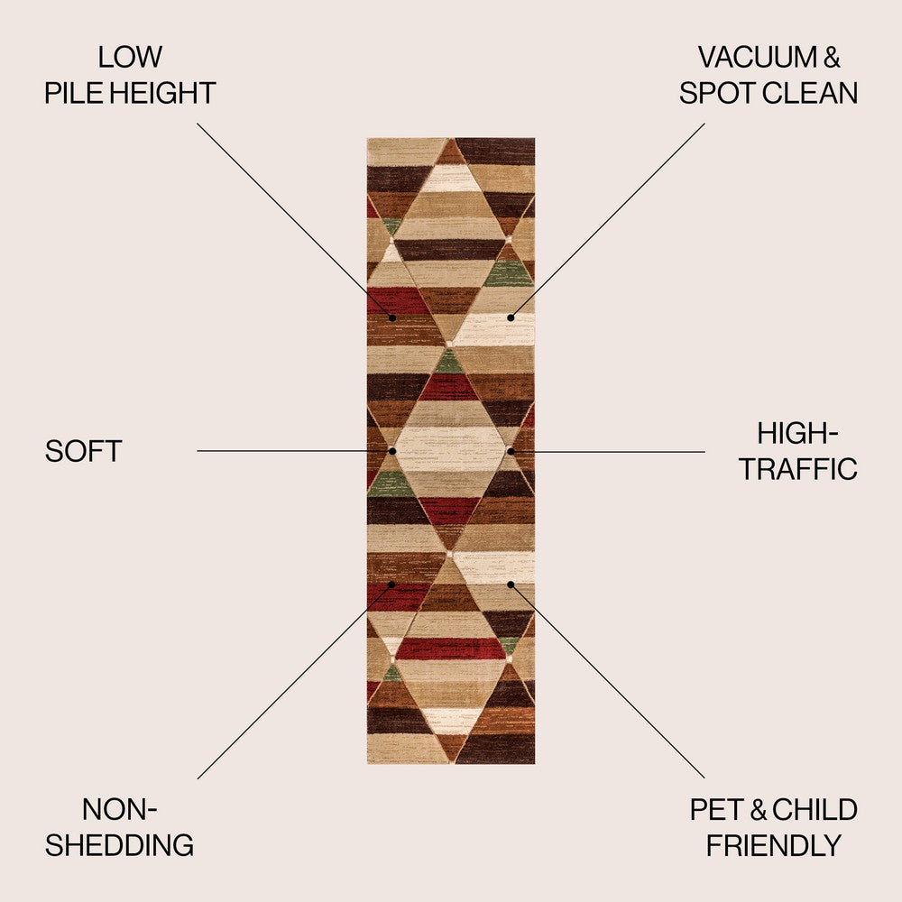 Unique Retro Diamonds Geometric Area Rug