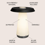 Nordic 12.25" Mid-Century Minimalist Plant-Based PLA 3D Printed Dimmable LED Table Lamp