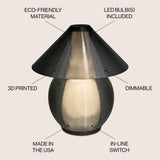 Buddy 13" Modern Contemporary Plant-Based PLA 3D Printed Dimmable LED Table Lamp