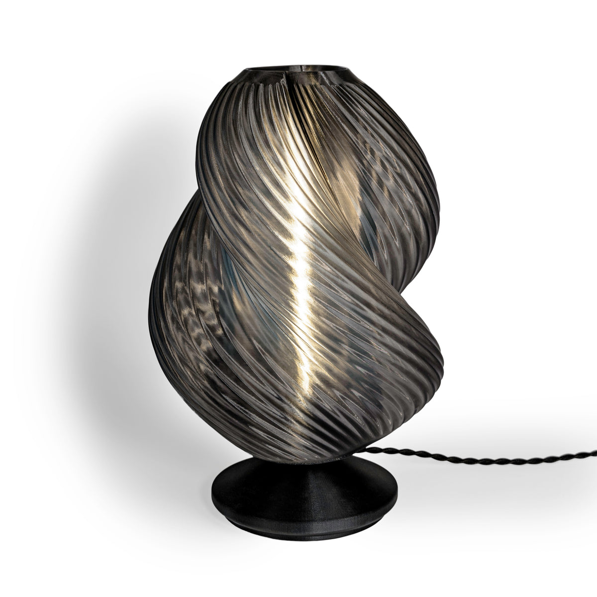 Swedish 13.5" Mid-Century Coastal Plant-Based PLA 3D Printed Dimmable LED Table Lamp