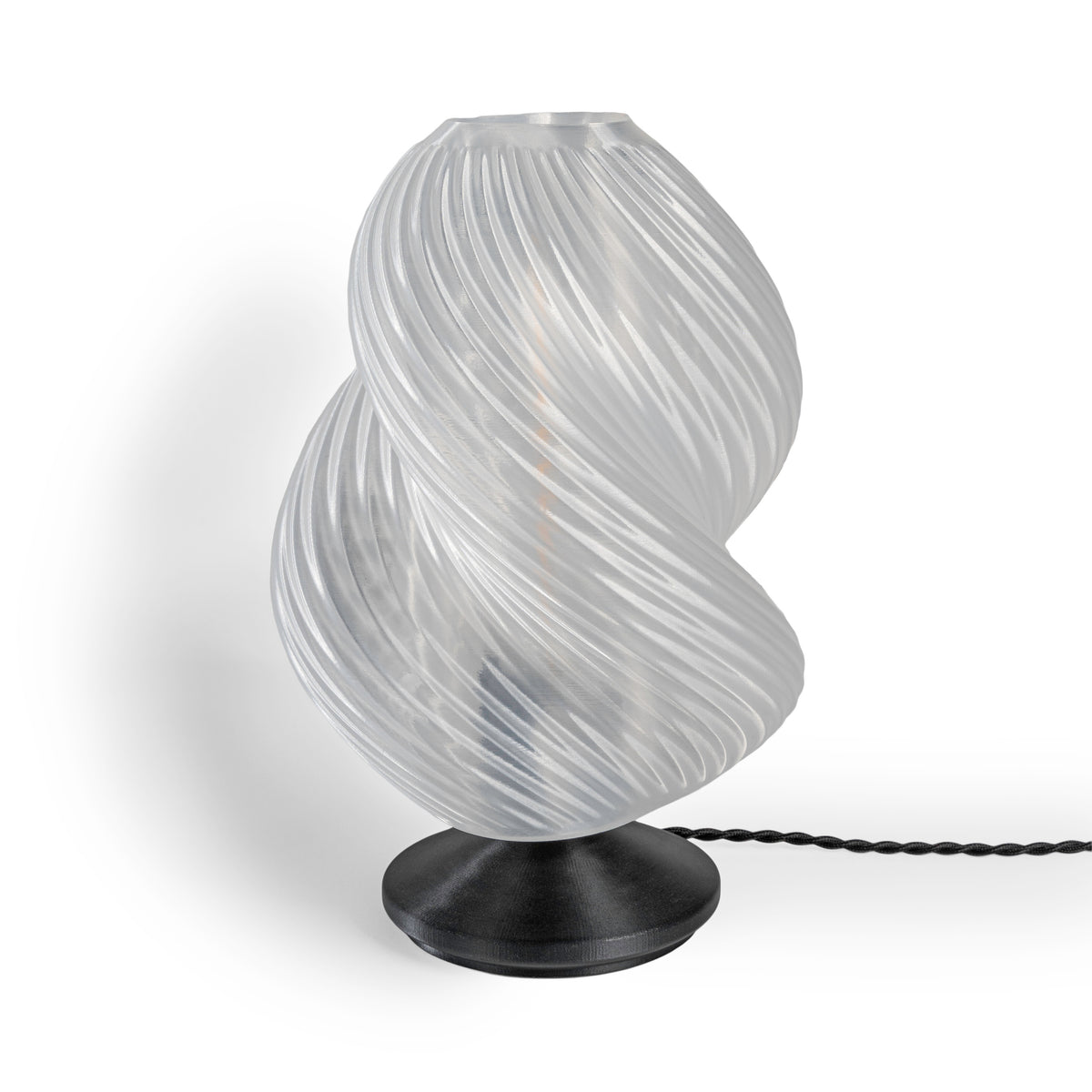 Swedish 13.5" Mid-Century Coastal Plant-Based PLA 3D Printed Dimmable LED Table Lamp