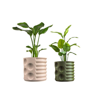 Geometric Modern Geometric Indoor Brutalist Style Eco-Friendly 3D Printed Planters with Drainage