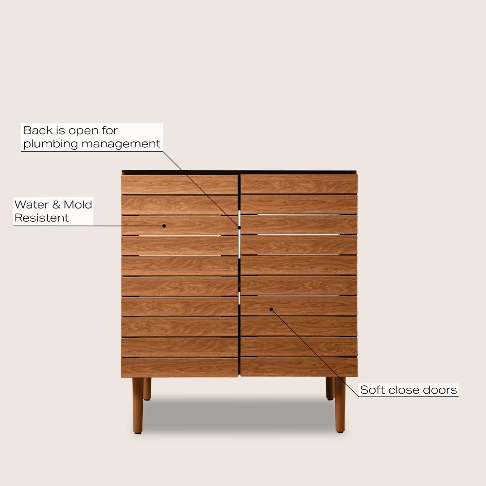 Daniel Modern 2-Shelf Bath Vanity Cabinet (Sink Basin not Included)