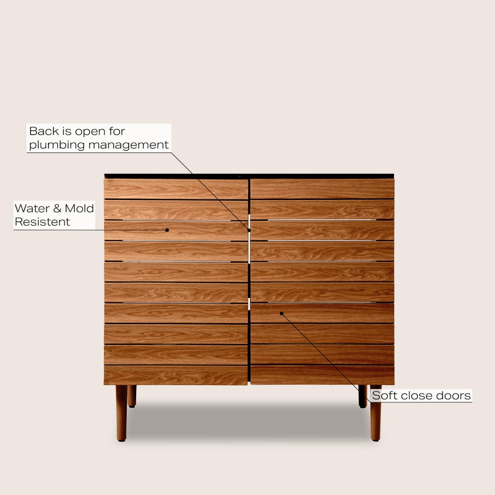 Daniel Modern 2-Shelf Bath Vanity Cabinet (Sink Basin not Included)