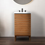 Calandre Thin Linear Slat Modern Farmhouse 2-Shelf Bath Vanity Cabinet Only (Sink Basin not Included) - JONATHAN Y