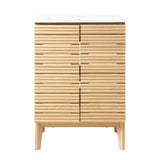 Calandre Thin Linear Slat Modern Farmhouse 2-Shelf Bath Vanity Cabinet Only (Sink Basin not Included) - JONATHAN Y