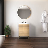 Calandre Thin Linear Slat Modern Farmhouse 2-Shelf Bath Vanity Cabinet Only (Sink Basin not Included) - JONATHAN Y