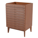 Cala Thin Linear Slat Modern Farmhouse 2-Shelf Bath Vanity Cabinet Only (Sink Basin not Included)