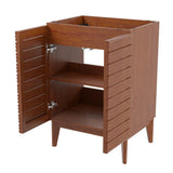 Cala Thin Linear Slat Modern Farmhouse 2-Shelf Bath Vanity Cabinet Only (Sink Basin not Included)