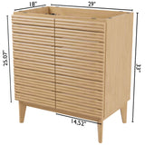 Cala Thin Linear Slat Modern Farmhouse 2-Shelf Bath Vanity Cabinet Only (Sink Basin not Included)