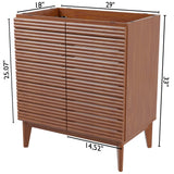 Cala Thin Linear Slat Modern Farmhouse 2-Shelf Bath Vanity Cabinet Only (Sink Basin not Included)
