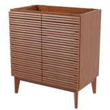 Cala Thin Linear Slat Modern Farmhouse 2-Shelf Bath Vanity Cabinet Only (Sink Basin not Included)