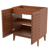 Cala Thin Linear Slat Modern Farmhouse 2-Shelf Bath Vanity Cabinet Only (Sink Basin not Included)