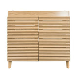 Cala Thin Linear Slat Modern Farmhouse 2-Shelf Bath Vanity Cabinet Only (Sink Basin not Included)