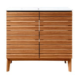 Cala Thin Linear Slat Modern Farmhouse 2-Shelf Bath Vanity Cabinet Only (Sink Basin not Included)