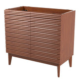 Cala Thin Linear Slat Modern Farmhouse 2-Shelf Bath Vanity Cabinet Only (Sink Basin not Included)
