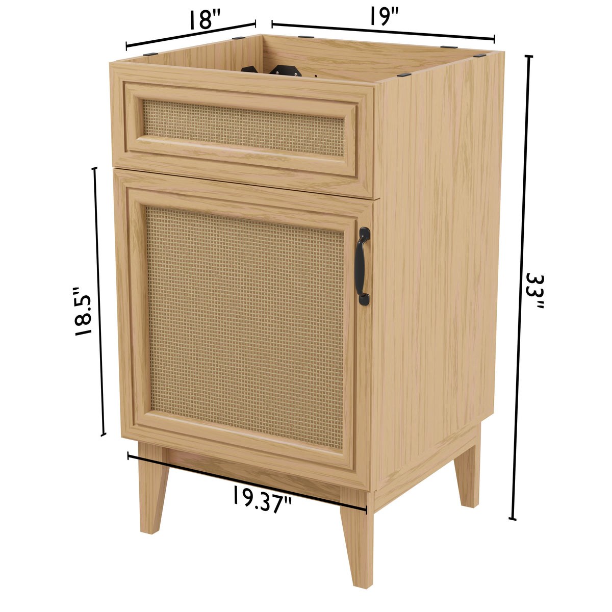 Redford Modern 2-Shelf Bath Vanity Cabinet (Sink Basin not Included)