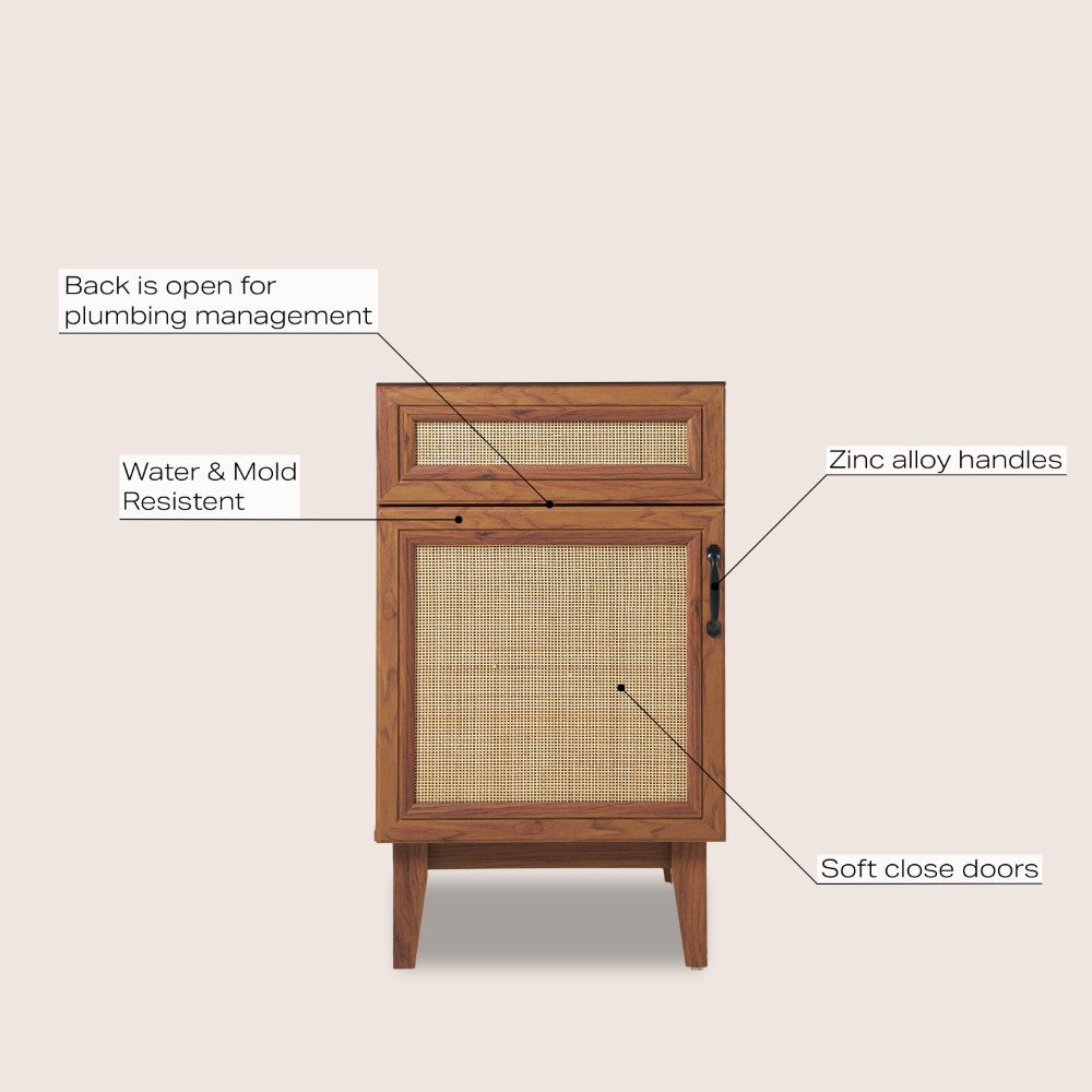 Redford Modern 2-Shelf Bath Vanity Cabinet (Sink Basin not Included)