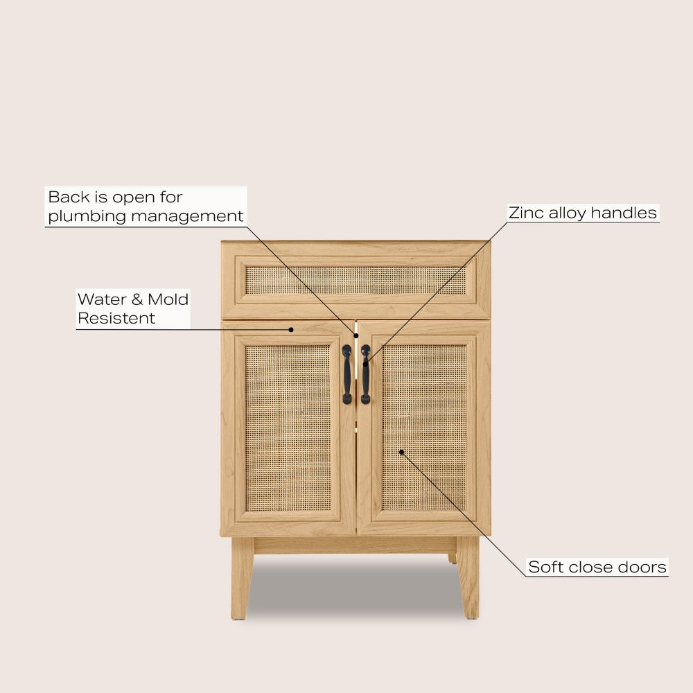 Redford Modern 2-Shelf Bath Vanity Cabinet (Sink Basin not Included)