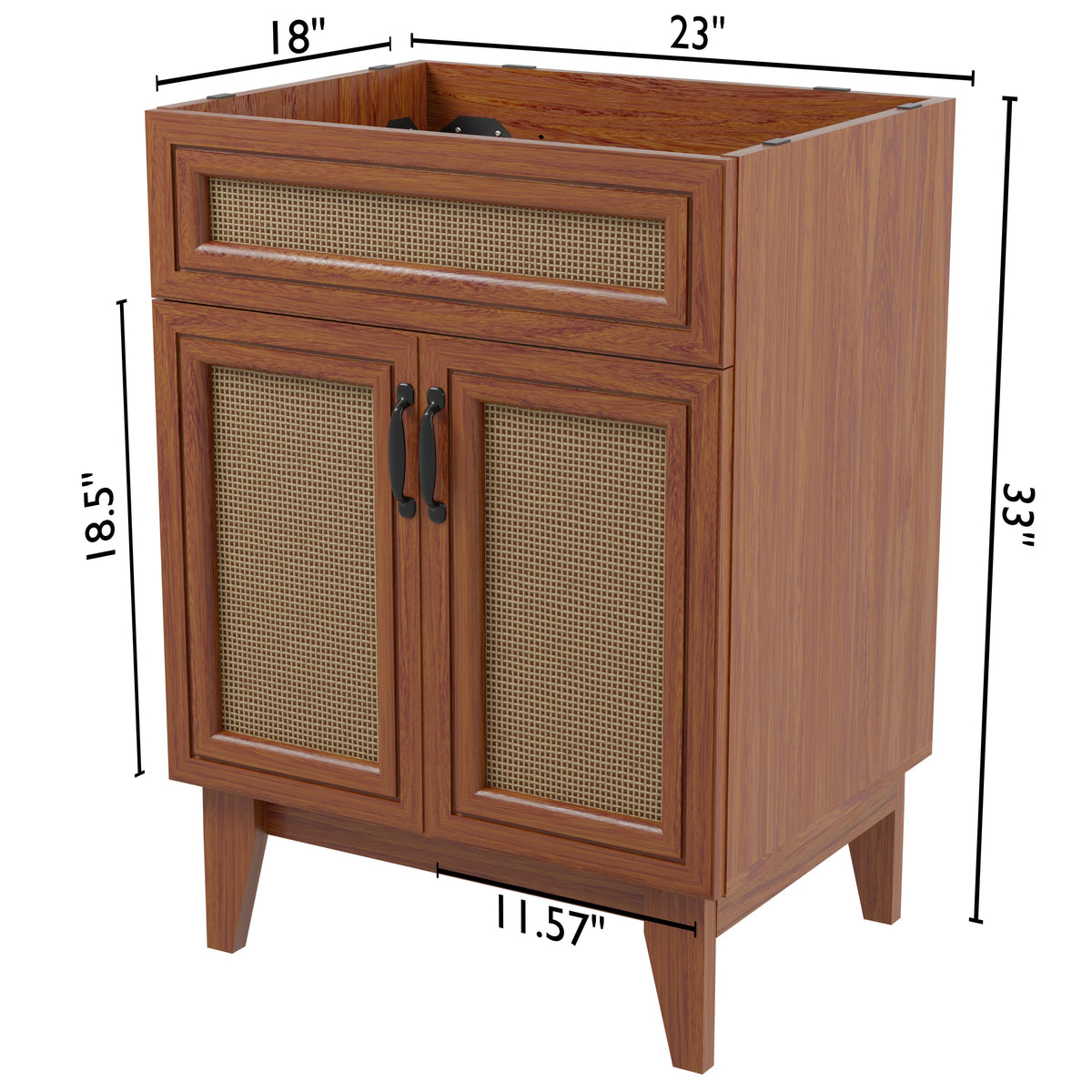 Redford Modern 2-Shelf Bath Vanity Cabinet (Sink Basin not Included)
