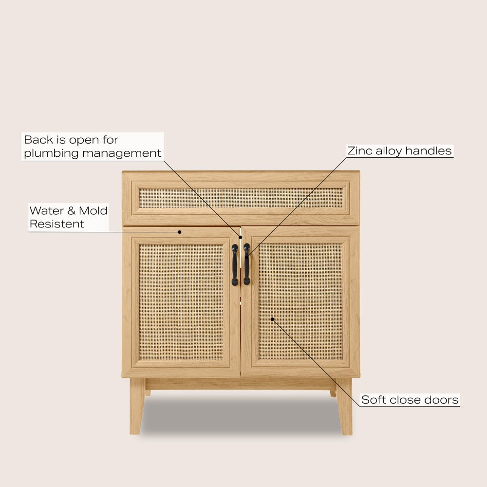 Redford Modern 2-Shelf Bath Vanity Cabinet (Sink Basin not Included)
