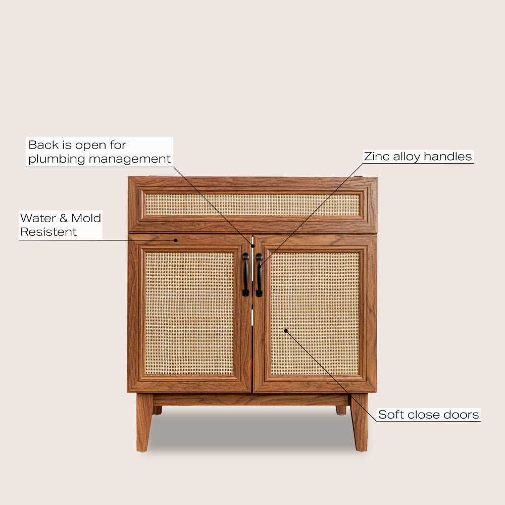 Redford Modern 2-Shelf Bath Vanity Cabinet (Sink Basin not Included)