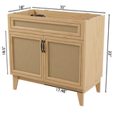 Redford Modern 2-Shelf Bath Vanity Cabinet (Sink Basin not Included)