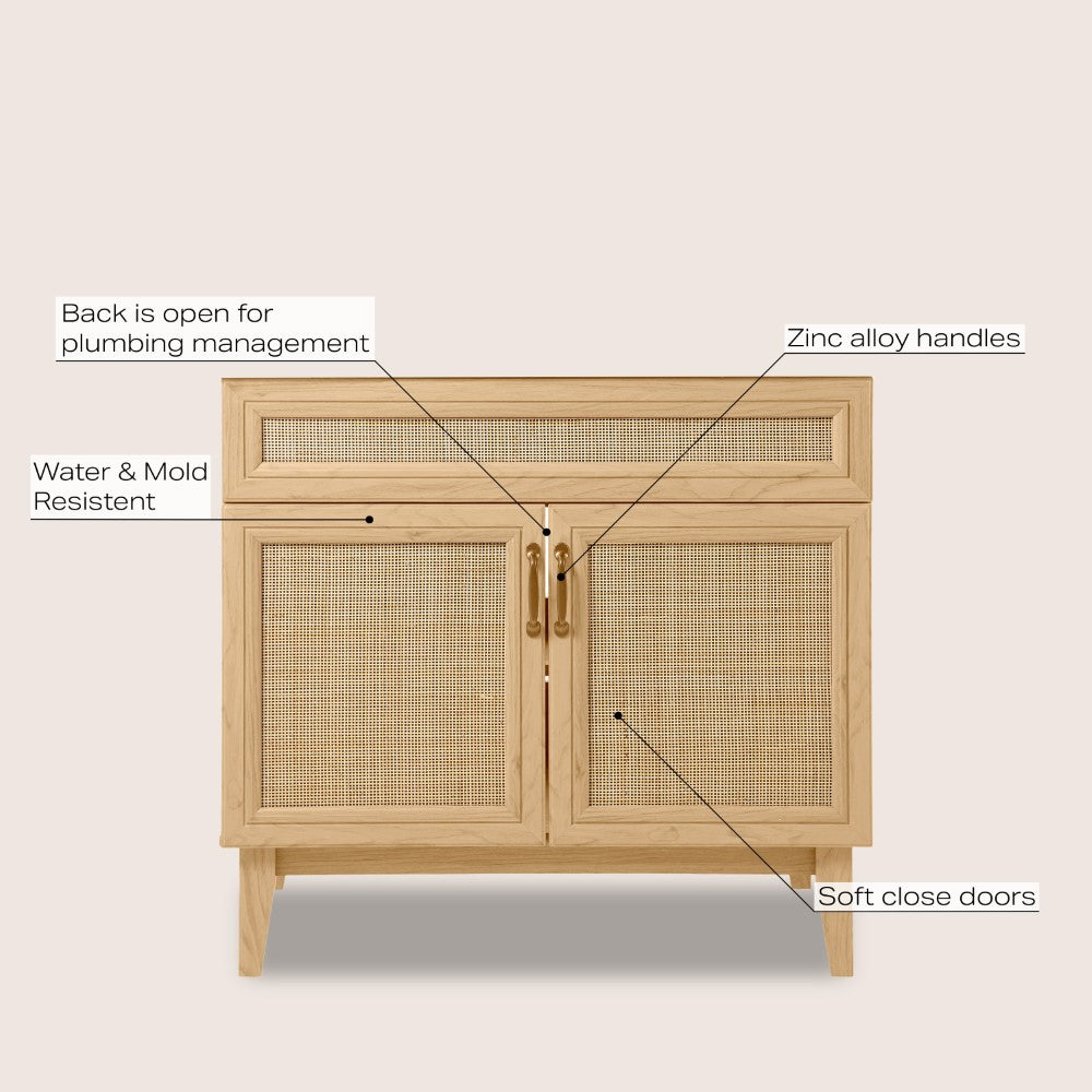 Redford Modern 2-Shelf Bath Vanity Cabinet (Sink Basin not Included)