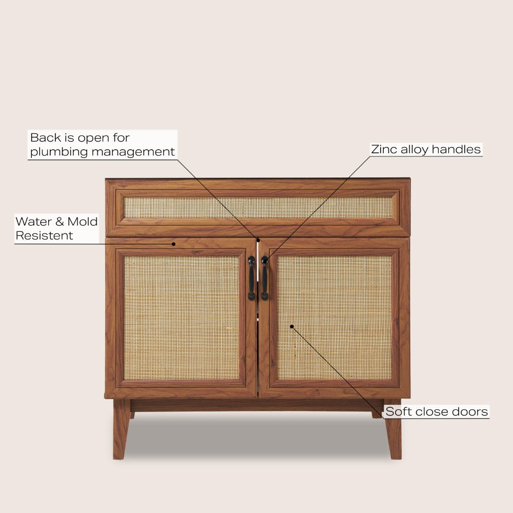 Redford Modern 2-Shelf Bath Vanity Cabinet (Sink Basin not Included)