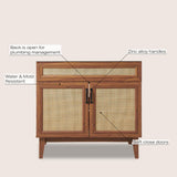 Redford Modern 2-Shelf Bath Vanity Cabinet (Sink Basin not Included)