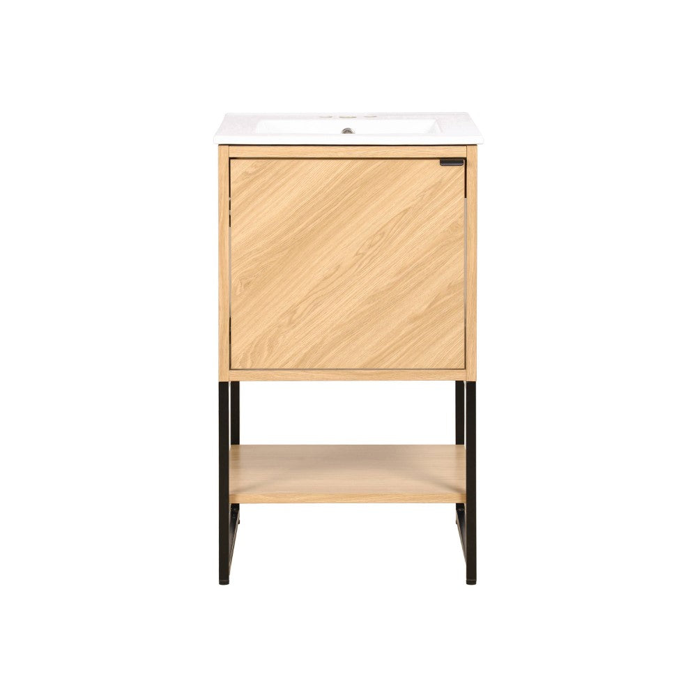Moss Chevron-Front Modern Minimalist 2-Shelf Bath Vanity Cabinet Only (Sink Basin Not Included)