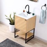 Moss Chevron-Front Modern Minimalist 2-Shelf Bath Vanity Cabinet Only (Sink Basin Not Included)