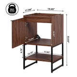 Moss Chevron-Front Modern Minimalist 2-Shelf Bath Vanity Cabinet Only (Sink Basin Not Included)