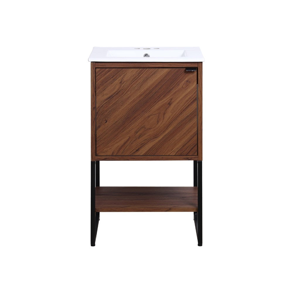 Moss Chevron-Front Modern Minimalist 2-Shelf Bath Vanity Cabinet Only (Sink Basin Not Included)