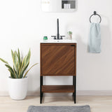 Moss Chevron-Front Modern Minimalist 2-Shelf Bath Vanity Cabinet Only (Sink Basin Not Included)