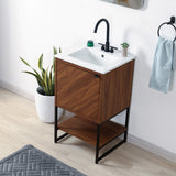 Moss Chevron-Front Modern Minimalist 2-Shelf Bath Vanity Cabinet Only (Sink Basin Not Included)