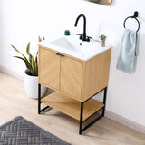 Moss Chevron-Front Modern Minimalist 2-Shelf Bath Vanity Cabinet Only (Sink Basin Not Included)