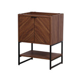 Moss Chevron-Front Modern Minimalist 2-Shelf Bath Vanity Cabinet Only (Sink Basin Not Included)
