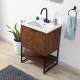 Moss Chevron-Front Modern Minimalist 2-Shelf Bath Vanity Cabinet Only (Sink Basin Not Included)